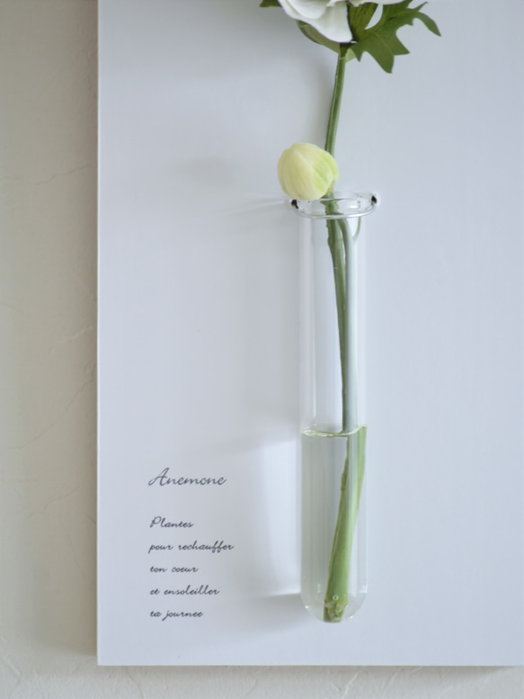 壁で咲き続けるアネモネ(ウッドプレート)　マジカルウォーター　癒しのフラワーインテリア　アーティフィシャルフラワー 11枚目の画像