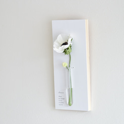 壁で咲き続けるアネモネ(ウッドプレート)　マジカルウォーター　癒しのフラワーインテリア　アーティフィシャルフラワー 5枚目の画像