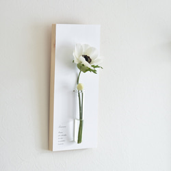壁で咲き続けるアネモネ(ウッドプレート)　マジカルウォーター　癒しのフラワーインテリア　アーティフィシャルフラワー 6枚目の画像