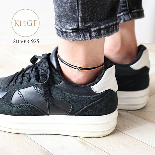 シルバー ビーズ付きアンクレット アンクレット つけっぱなし K14gf ＆ silver925 ビーズ シルバー