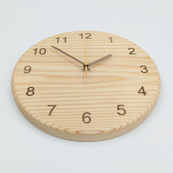 木製掛け時計　木目が美しい　杉の白太材使用　木の掛け時計　無垢材使用木製掛け時計　掛時計 5枚目の画像
