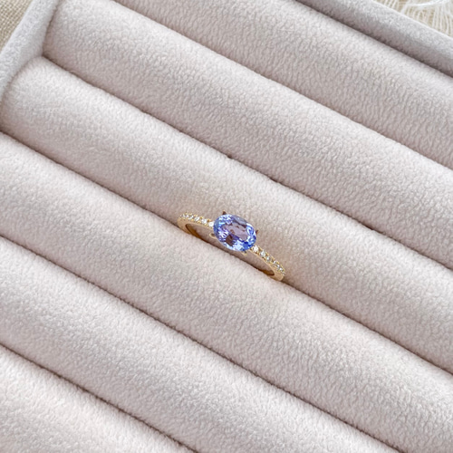 タンザナイト☆天然石リング／SV925 k18 エタニティリング 