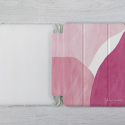 粉色調抽象可客製名字iPad Pro mini Air 3 4 6 10.5 10.9 11 12.9吋翻蓋式筆槽保護套 第7張的照片