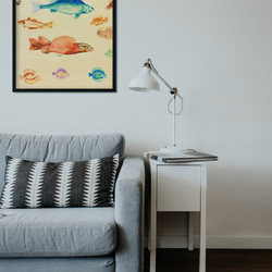 【NO.461】カラフルな魚の絵画アートポスター☆海マリン夏南国リゾート西海岸風★ハガキ2L版A3A2A1B5B4B3 8枚目の画像