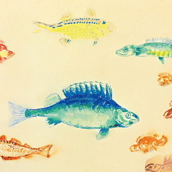【NO.461】カラフルな魚の絵画アートポスター☆海マリン夏南国リゾート西海岸風★ハガキ2L版A3A2A1B5B4B3 3枚目の画像