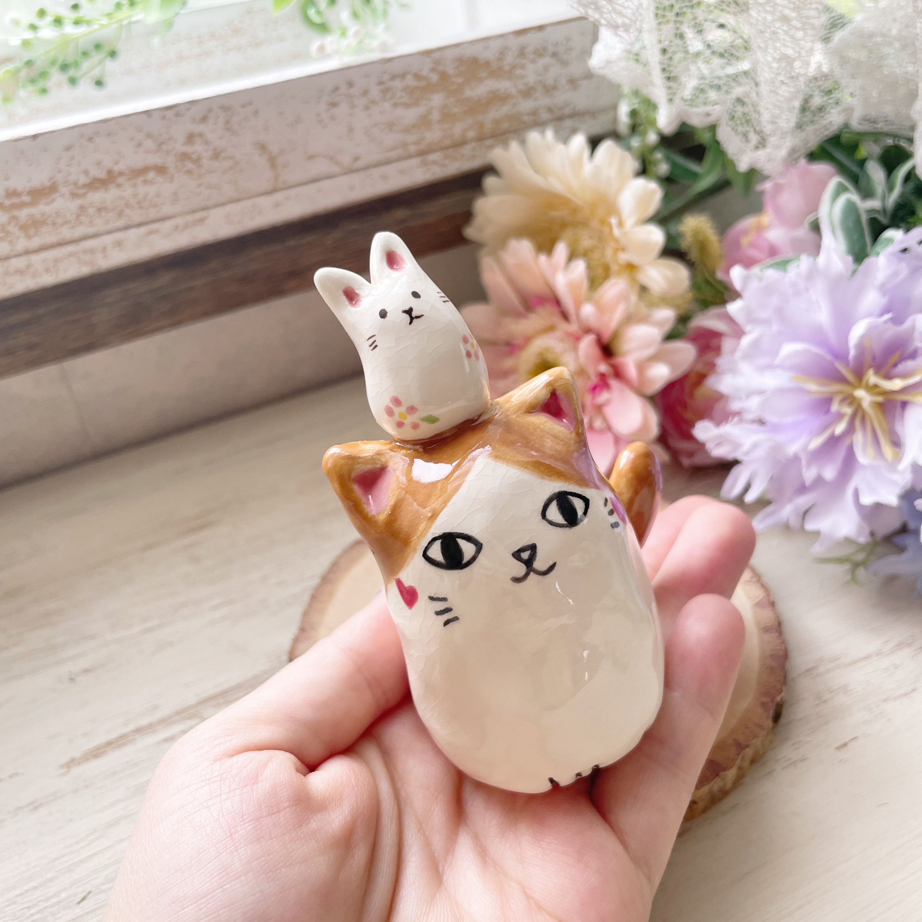 ダヤン　マーシィ　セット　猫　うさぎ　置物　ペーパーウエイト　バラ売り可能　美品 ダヤン マーシィ セット 猫 うさぎ 置物 ペーパーウエイト バラ