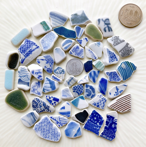 はたはたシー陶器大きさmix 天然のシーグラス 166 シー陶器 シータイル MIX 100g 小～大サイズ