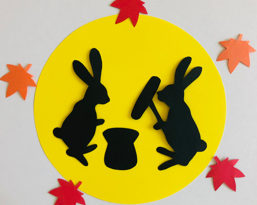 切り絵の一閑張り「お月見」値下げ f66a65d396d21b68b0deab15cd8ea8