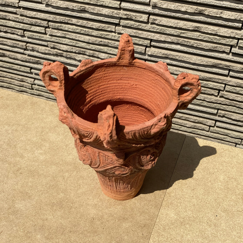 縄文土器 焼町土器 深鉢JP-216号(木製オブジェ) 立体 縄文土器 焼町土器 深鉢JP-216号(木製オブジェ) 立体
