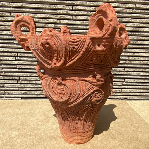 縄文土器 焼町土器 深鉢JP-216号(木製オブジェ) 立体 縄文土器 焼町土器 深鉢JP-216号(木製オブジェ) 立体