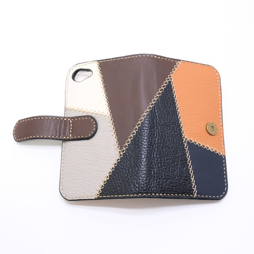 本革 iPhoneSE2,SE3,7,8(4.7インチ)ケース パッチワーク iPhoneケース