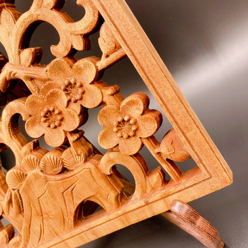 昭和レトロ　約１００年前(昭和4年)の家具　梅にウグイス彫刻 昭和レトロ 約100年前(昭和4年)の家具 梅にウグイス彫刻 昭和