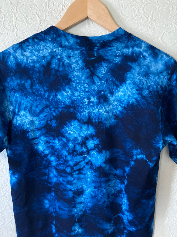 天然藍染　Tシャツ　女性用　半袖　フリーサイズ 4枚目の画像