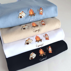 Camp!ビッグシルエット刺繍Tシャツ《ホワイト》メンズ レディース トップス キャンプ 13枚目の画像