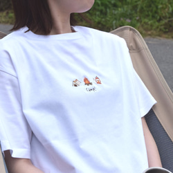 Camp!ビッグシルエット刺繍Tシャツ《ホワイト》メンズ レディース トップス キャンプ 1枚目の画像