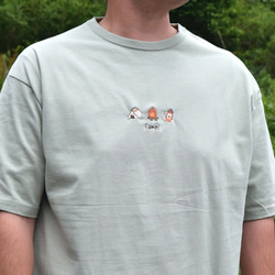 限定カラー》Camp!ビッグシルエット刺繍Tシャツ《セージグリーン