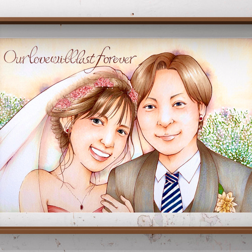 激安超特価 最大80%オフ  ウェルカムボード フルオーダー 結婚式 にがおえ 似顔絵 イラスト
