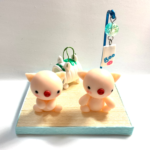 ☆蚊取りブタとブタちゃん 樹脂粘土 置物 風鈴 その他置物 おり姫 通販