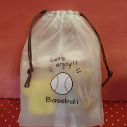 野球ボール柄のミニビニール巾着袋にクッキー4種類詰め合わせ♪(*^▽^*) 3枚目の画像