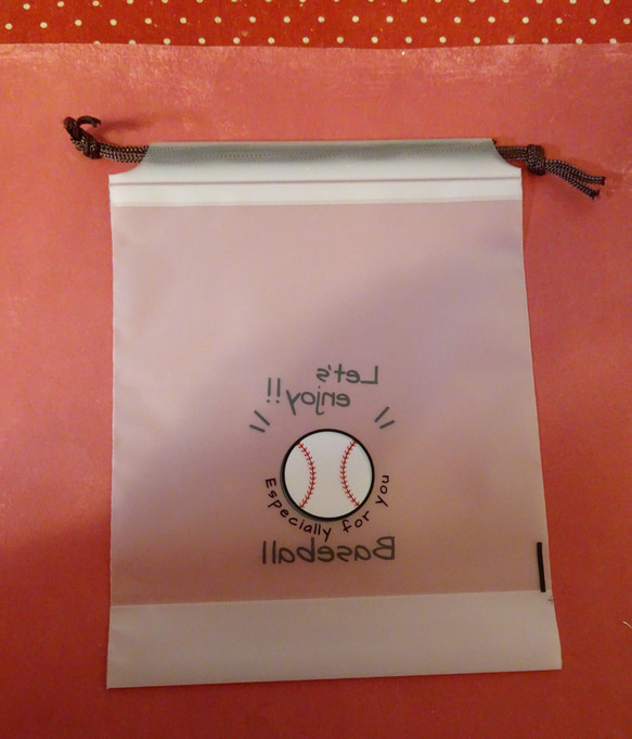 野球ボール柄のミニビニール巾着袋にクッキー4種類詰め合わせ♪(*^▽^*) 5枚目の画像