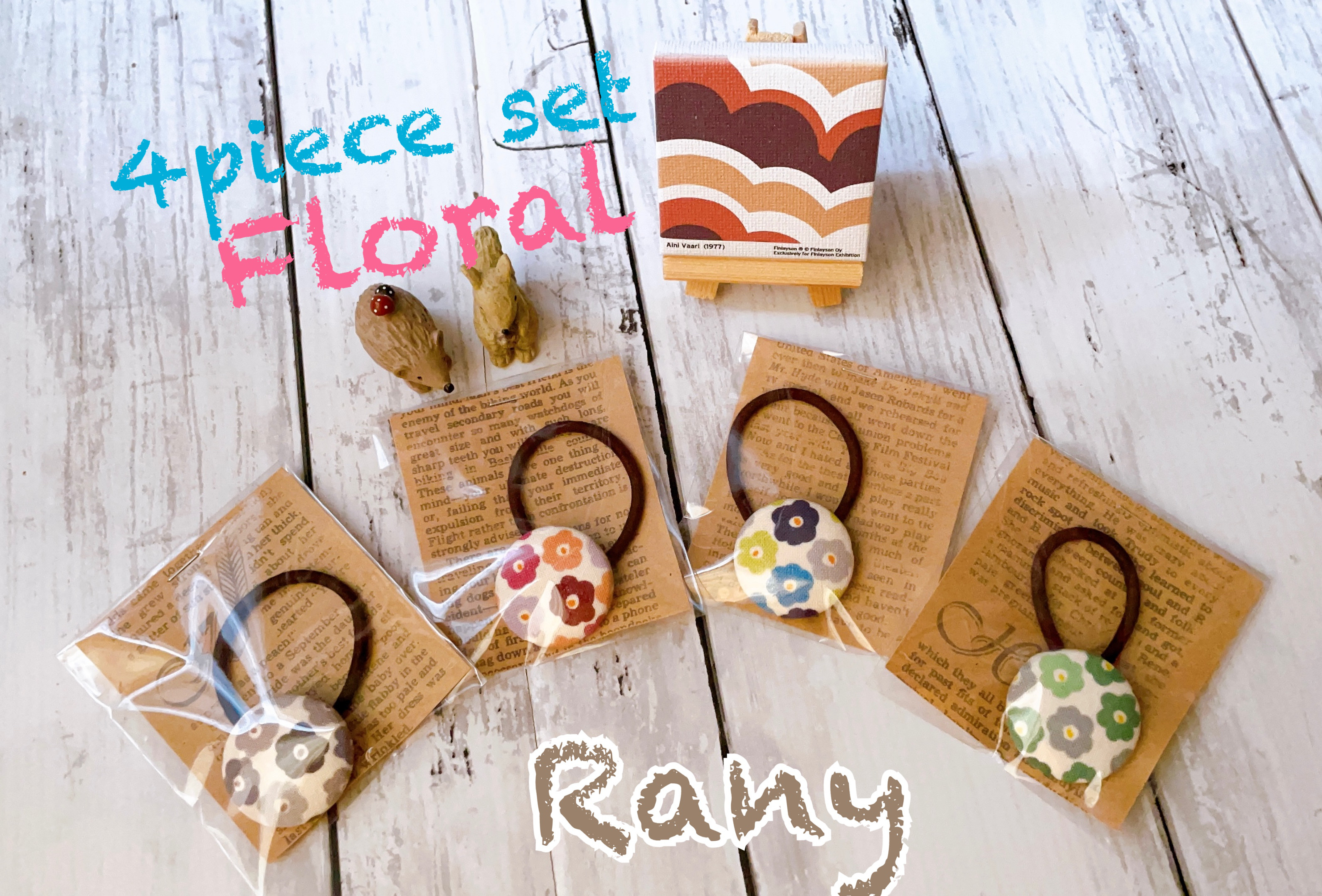 花柄 38-146くるみボタンヘアゴム 薔薇