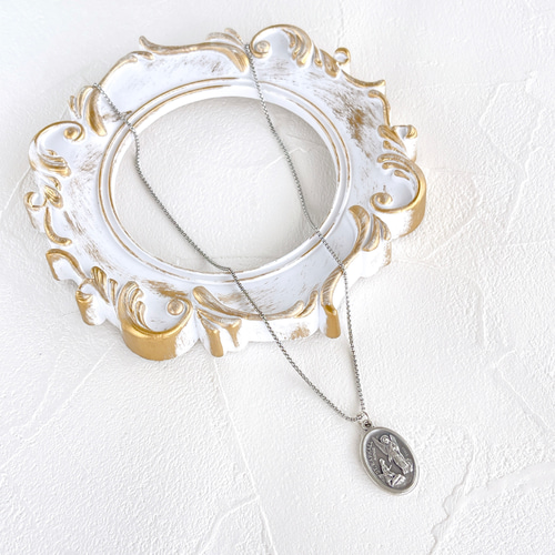 ラファエロの天使　メダイ　ゴールド　　アンクレット　ネックレス ラファエロの頬杖天使とノートルダム大聖堂のメダイユ フランス