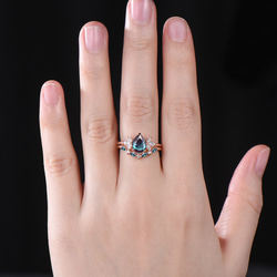 6 月の誕生石アレキサンドライト婚約指輪セットカラーチェンジストーンブライダルリングモアッサナイトリングジュエリー 6枚目の画像
