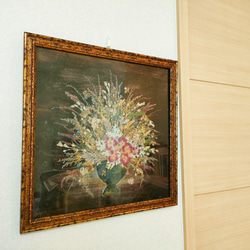 アンティーク調　押し花アート　額入り 「花いっぱいのおすそわけ」42.5cm×42.5cm 6枚目の画像