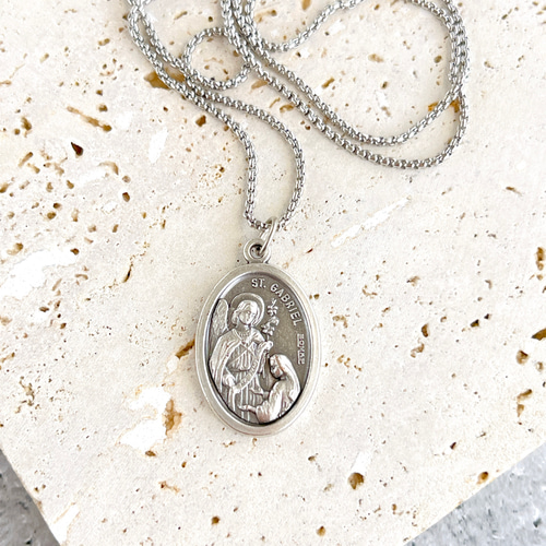 大天使ガブリエル・メダイネックレス・ベネチアンチェーン50cm