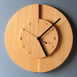 掛け時計（木製・無垢）Wood Wall Clock C-1　ビーチ 2枚目の画像