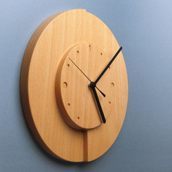 掛け時計（木製・無垢）Wood Wall Clock C-1　ビーチ 3枚目の画像