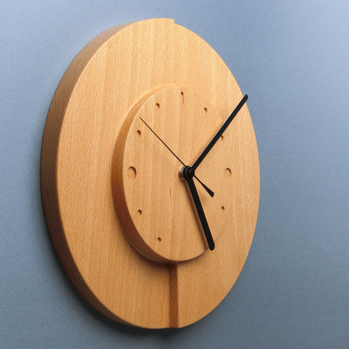 掛け時計（木製・無垢）Wood Wall Clock C-1 ビーチ 掛け時計