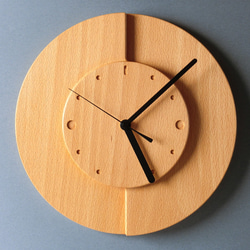 掛け時計（木製・無垢）Wood Wall Clock C-1　ビーチ 1枚目の画像