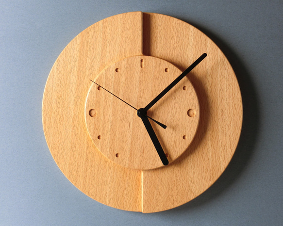 掛け時計（木製・無垢）Wood Wall Clock C-1 ビーチ 掛け時計