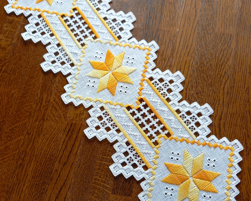 ★20％OFF★ハーダンガー刺繍（ハンドメイド）テーブルクロス 40x110cm ハーダンガー刺繍 テーブルセンター | iichi 日々の暮らしを