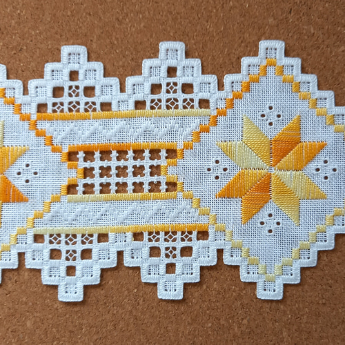 受注制作】北欧ハーダンガー刺繍 テーブルファブリック ランナーミニ