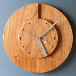 掛け時計（木製・無垢）Wood Wall Clock C-1　ブラックチェリー 2枚目の画像