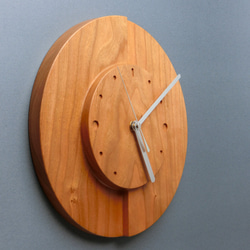 掛け時計（木製・無垢）Wood Wall Clock C-1　ブラックチェリー 3枚目の画像