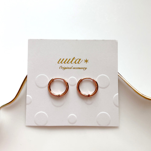 未使用⭐︎1AR アクセサリーファンシーフープピアス　小　ピンクゴールド 未使用⭐︎1AR アクセサリーファンシーフープピアス 小 ピンクゴールド