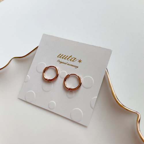未使用⭐︎1AR アクセサリーファンシーフープピアス　小　ピンクゴールド Amazon | [Hothrty]ピアス レディース フープピアス ひねり 中