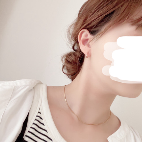 ピンクゴールド ワンタッチフープピアス11mm/金属アレルギー対応