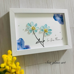 フラワーアート シーグラスアート 海の宝石 ガラス細工 インテリア雑貨