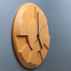 掛け時計（木製・無垢）Wood Wall Clock C-2　ビーチ 3枚目の画像