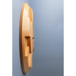 掛け時計（木製・無垢）Wood Wall Clock C-2　ビーチ 4枚目の画像