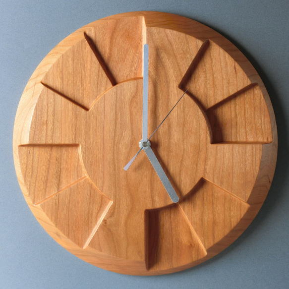 掛け時計（木製・無垢）Wood Wall Clock C-2　ブラックチェリー 2枚目の画像