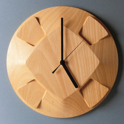 掛け時計（木製・無垢）Wood Wall Clock CS-1　ビーチ 1枚目の画像