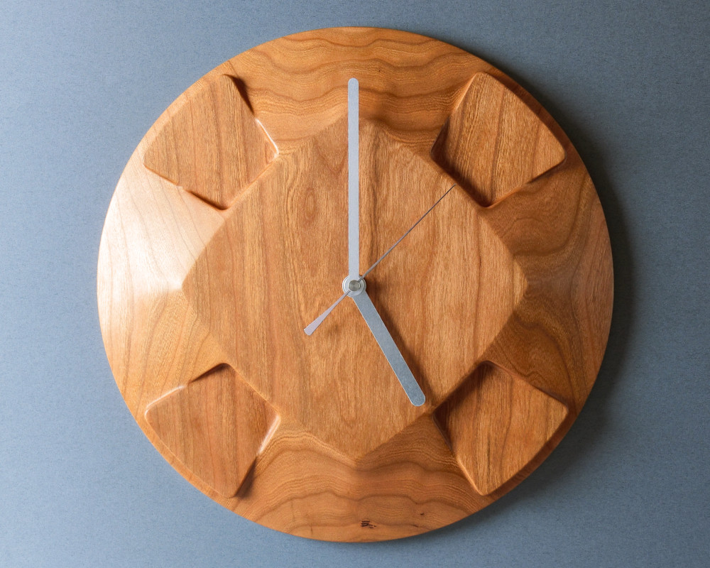 掛け時計（木製・無垢）Wood Wall Clock CS-1　ブラックチェリー