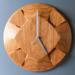 掛け時計（木製・無垢）Wood Wall Clock CS-1　ブラックチェリー 1枚目の画像