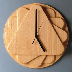 掛け時計（木製・無垢）Wood Wall Clock CT-1　ビーチ 2枚目の画像