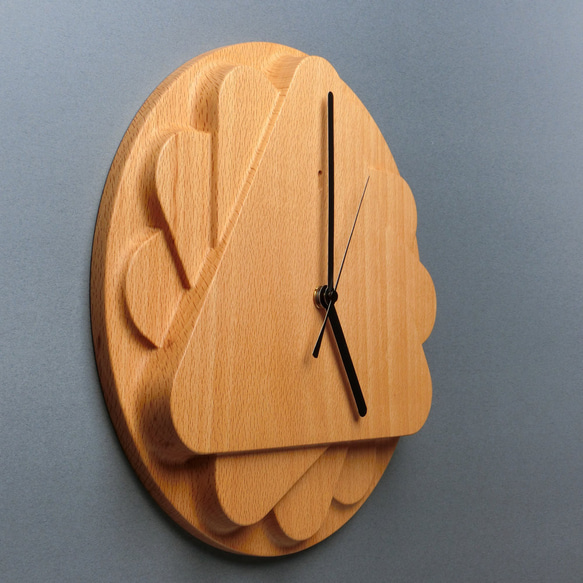 掛け時計（木製・無垢）Wood Wall Clock CT-1　ビーチ 3枚目の画像